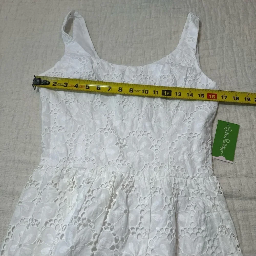 Lilly Pulitzer Calhoun Scoop Neck Resort White Charleston Eyelet Dress NWT 6